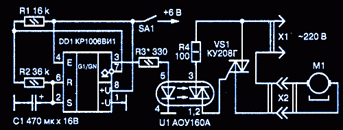 Схема автомата коммутации нагрузки